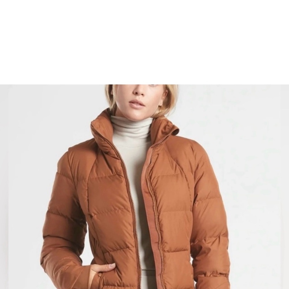 Athleta Downtown Puffer in camel